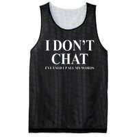 I DonT Chat IVe Used Up All My Words Funny Saying Mesh Reversible Basketball Jersey Tank