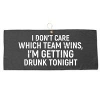 I Don't Care Which Team Wins, I'm Getting Drunk Tonight Large Microfiber Waffle Golf Towel