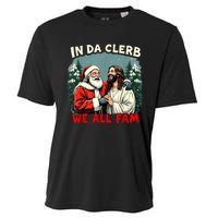 In Da Clerb We All Fam Funny Santa Jesus Christmas Christian Cooling Performance Crew T-Shirt