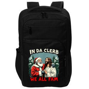 In Da Clerb We All Fam Funny Santa Jesus Christmas Christian Impact Tech Backpack