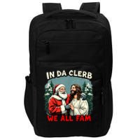 In Da Clerb We All Fam Funny Santa Jesus Christmas Christian Impact Tech Backpack