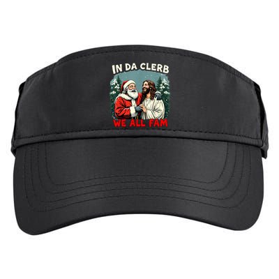 In Da Clerb We All Fam Funny Santa Jesus Christmas Christian Adult Drive Performance Visor