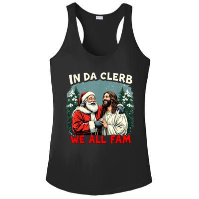 In Da Clerb We All Fam Funny Santa Jesus Christmas Christian Ladies PosiCharge Competitor Racerback Tank