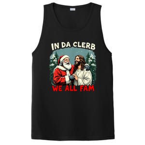 In Da Clerb We All Fam Funny Santa Jesus Christmas Christian PosiCharge Competitor Tank