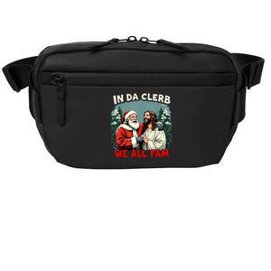 In Da Clerb We All Fam Funny Santa Jesus Christmas Christian Crossbody Pack