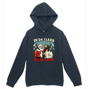 In Da Clerb We All Fam Funny Santa Jesus Christmas Christian Urban Pullover Hoodie