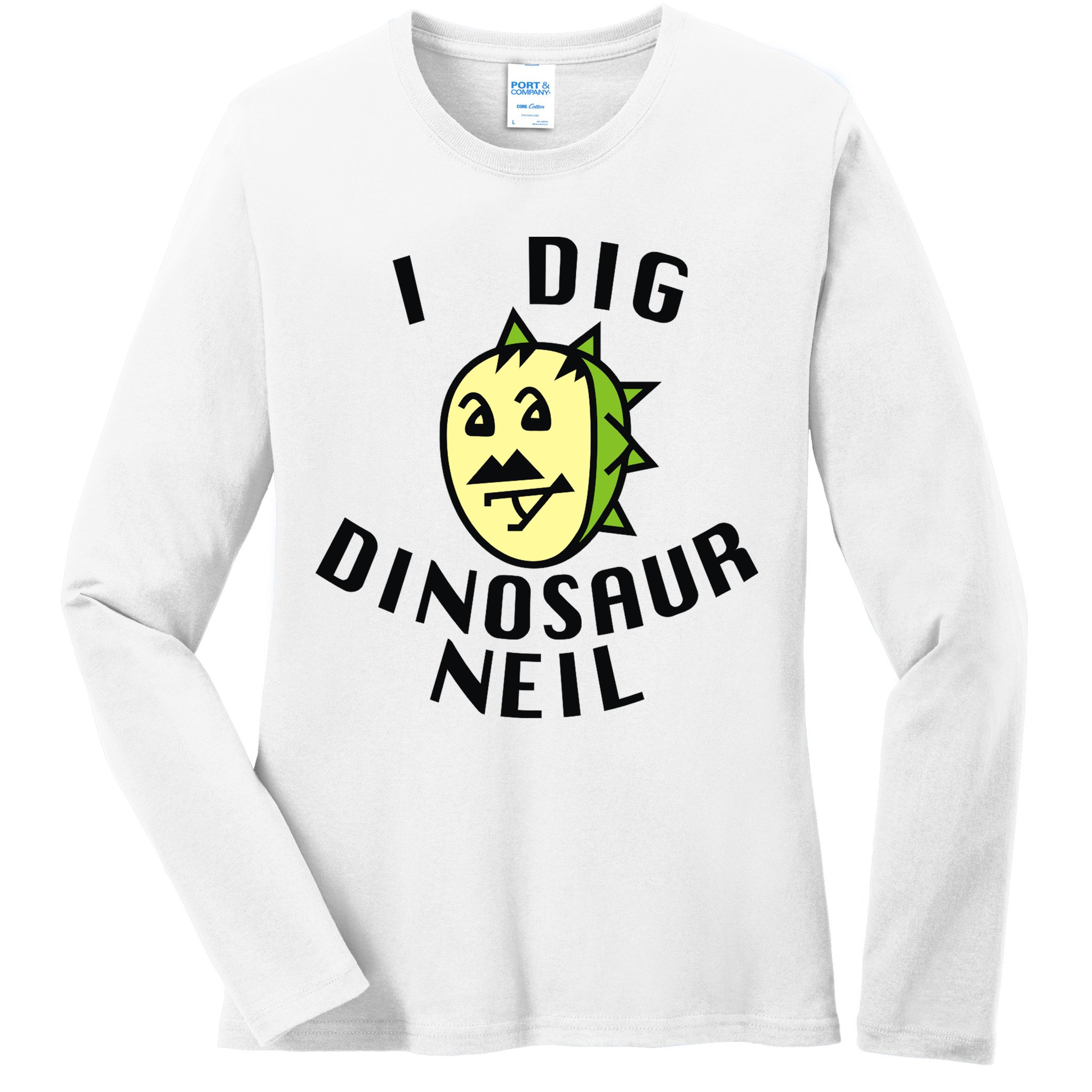 I Dig Dinosaur Neil Ladies Long Sleeve Shirt