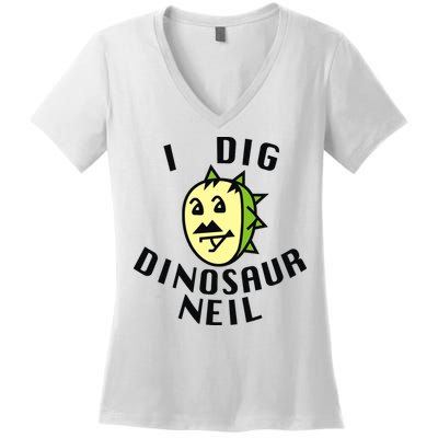 I Dig Dinosaur Neil Women's V-Neck T-Shirt