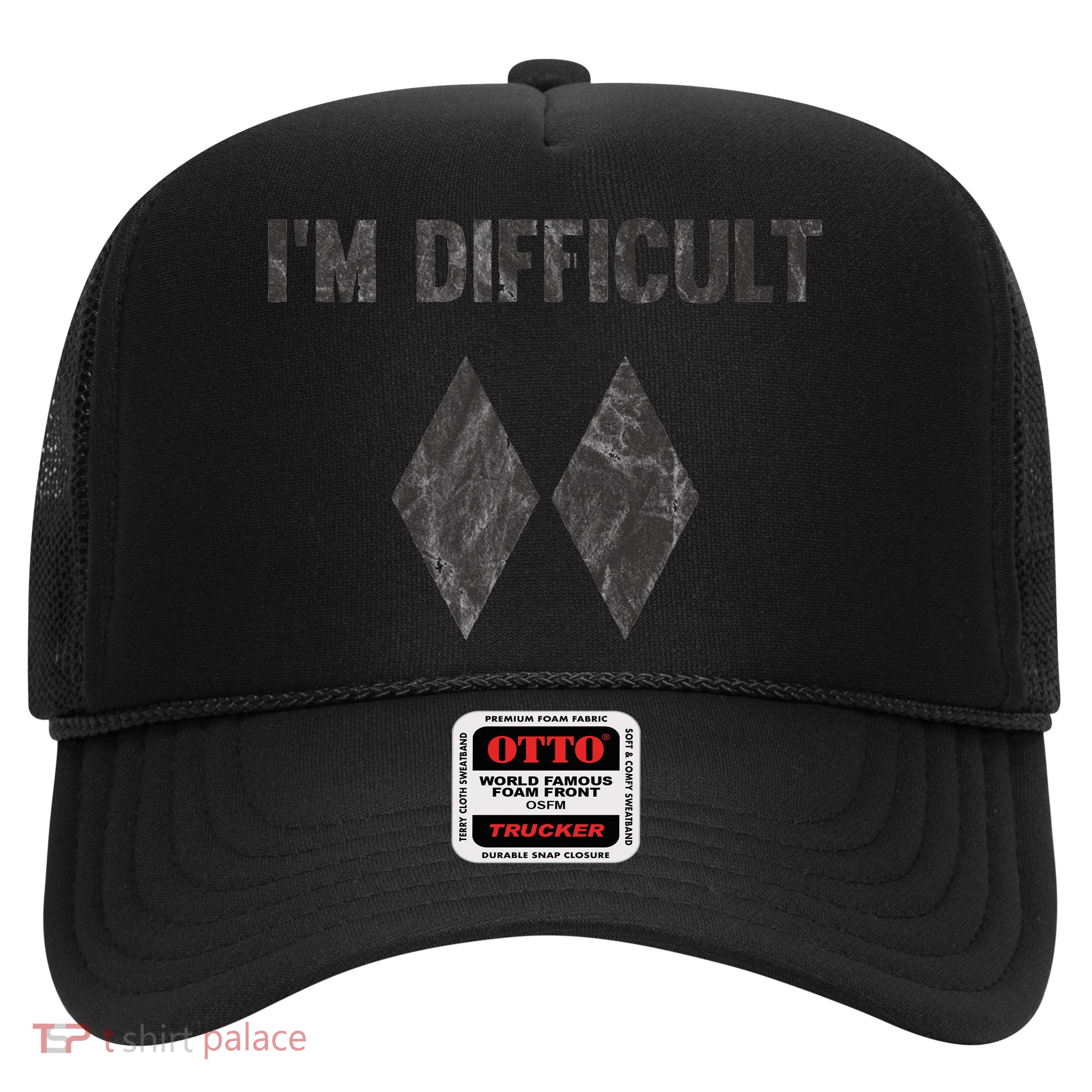 Im Difficult Double Black Diamond Ski Snowboard Trucker Hat