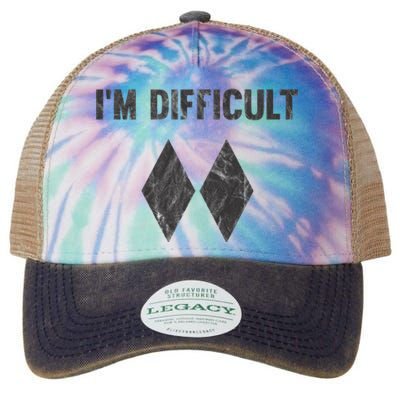 Im Difficult Double Black Diamond Ski Snowboard Legacy Tie Dye Trucker Hat