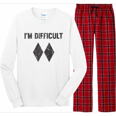 Im Difficult Double Black Diamond Ski Snowboard Long Sleeve Pajama Set