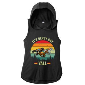 It's Derby Day Yall Retro Derby Horse Racing Lovers Gift Ladies PosiCharge Tri-Blend Wicking Draft Hoodie Tank