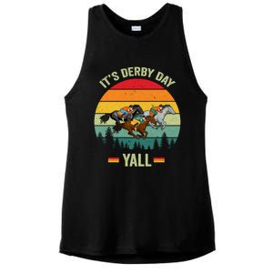 It's Derby Day Yall Retro Derby Horse Racing Lovers Gift Ladies PosiCharge Tri-Blend Wicking Tank