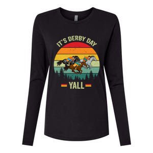 It's Derby Day Yall Retro Derby Horse Racing Lovers Gift Womens Cotton Relaxed Long Sleeve T-Shirt