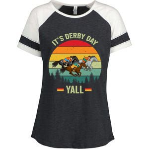 It's Derby Day Yall Retro Derby Horse Racing Lovers Gift Enza Ladies Jersey Colorblock Tee