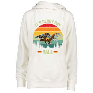 It's Derby Day Yall Retro Derby Horse Racing Lovers Gift Womens Funnel Neck Pullover Hood