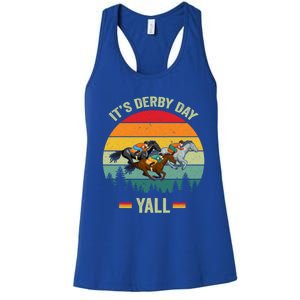 It's Derby Day Yall Retro Derby Horse Racing Lovers Gift Women's Racerback Tank