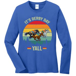 It's Derby Day Yall Retro Derby Horse Racing Lovers Gift Ladies Long Sleeve Shirt