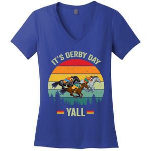 It's Derby Day Yall Retro Derby Horse Racing Lovers Gift Women's V-Neck T-Shirt