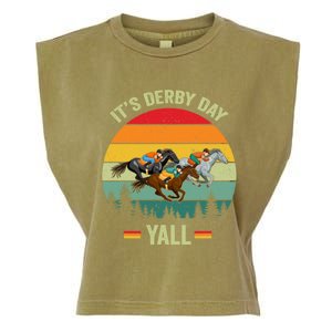 It's Derby Day Yall Retro Derby Horse Racing Lovers Gift Garment-Dyed Women's Muscle Tee