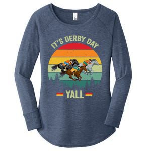 It's Derby Day Yall Retro Derby Horse Racing Lovers Gift Women's Perfect Tri Tunic Long Sleeve Shirt