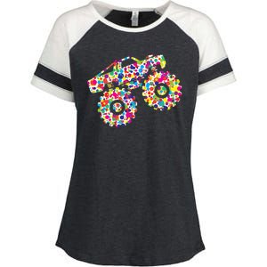 International Dot Day Monster Truck Make Your Mark Enza Ladies Jersey Colorblock Tee