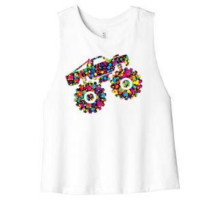 International Dot Day Monster Truck Make Your Mark Women's Racerback Cropped Tank