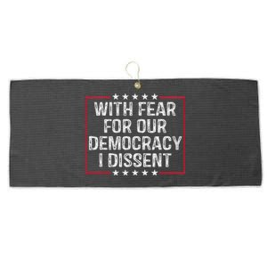 I Dissent Democracy In Danger Large Microfiber Waffle Golf Towel