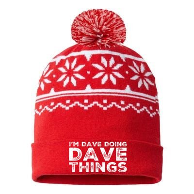 IM Dave Doing Dave Things Personalized Name Gifts Vintage USA-Made Snowflake Beanie