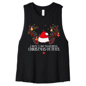 I Don't Do Matching Christmas Couples Xmas Women's Racerback Cropped Tank