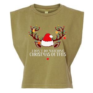 I Don't Do Matching Christmas Couples Xmas Garment-Dyed Women's Muscle Tee