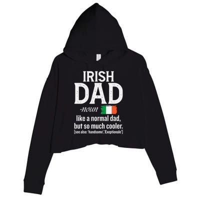 Irish Dad Definition Ireland St Patrick's Day Patriotic Fan Cool Gift Crop Fleece Hoodie