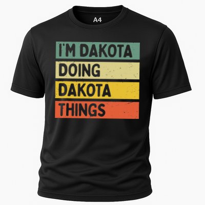 IM Dakota Doing Dakota Things Funny Personalized Quote Cooling Performance Crew T-Shirt
