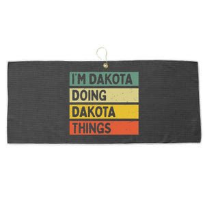 IM Dakota Doing Dakota Things Funny Personalized Quote Large Microfiber Waffle Golf Towel