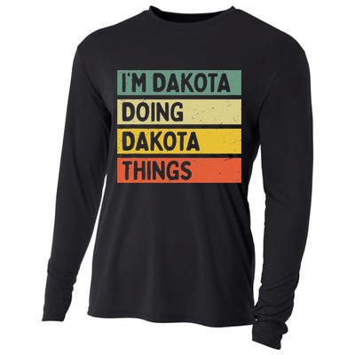 IM Dakota Doing Dakota Things Funny Personalized Quote Cooling Performance Long Sleeve Crew