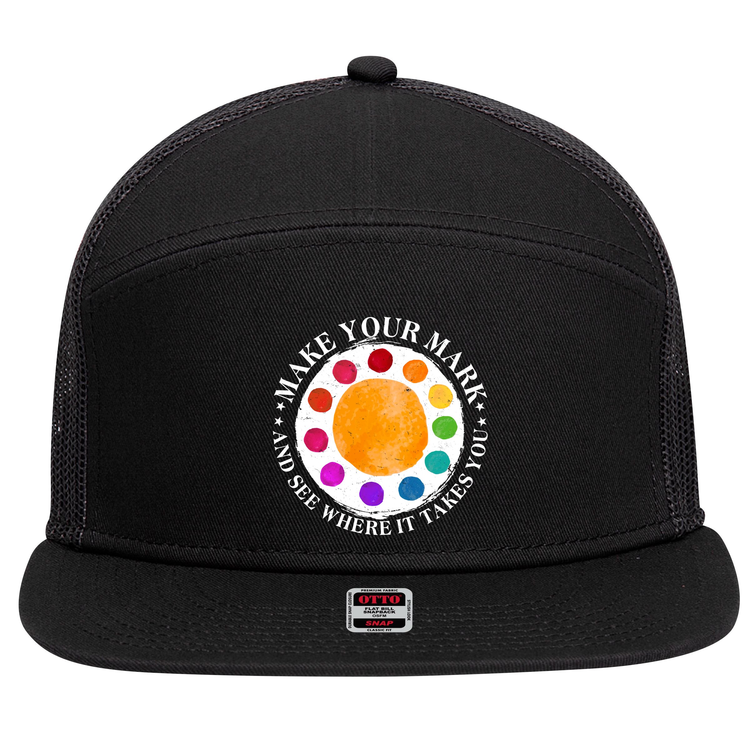 International Dot Day Make Your Mark And See Where It Takes You 7 Panel Mesh Trucker Snapback Hat