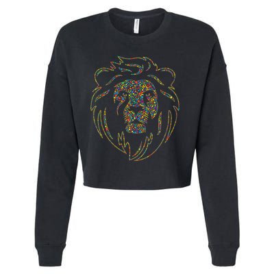 International Dot Day Colorful Dot Lion Cropped Pullover Crew