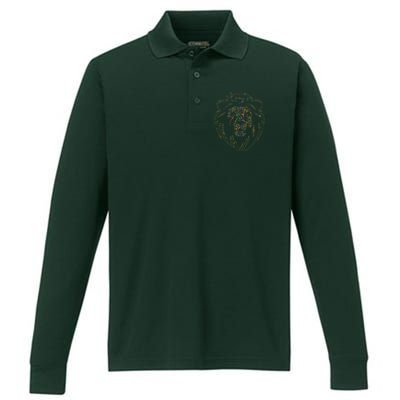 International Dot Day Colorful Dot Lion Performance Long Sleeve Polo