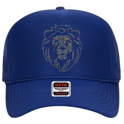 International Dot Day Colorful Dot Lion High Crown Mesh Back Trucker Hat