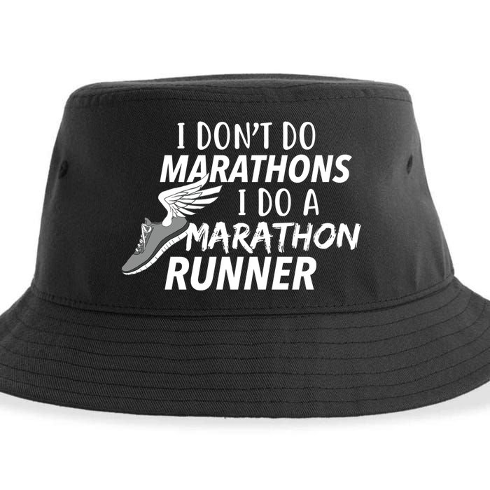 I Don't Do Marathons I Do A Marathon Runner Gift Sustainable Bucket Hat