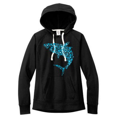 International Dot Day Teal Dot Shark Women's Fleece Hoodie