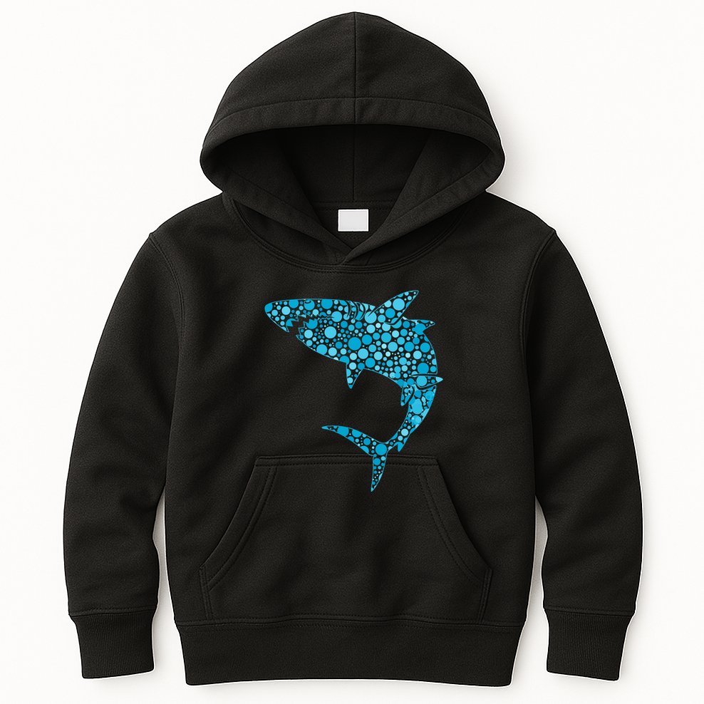 International Dot Day Teal Dot Shark Kids Hoodie