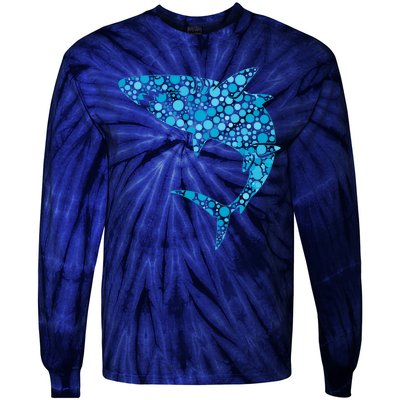 International Dot Day Teal Dot Shark Tie-Dye Long Sleeve Shirt