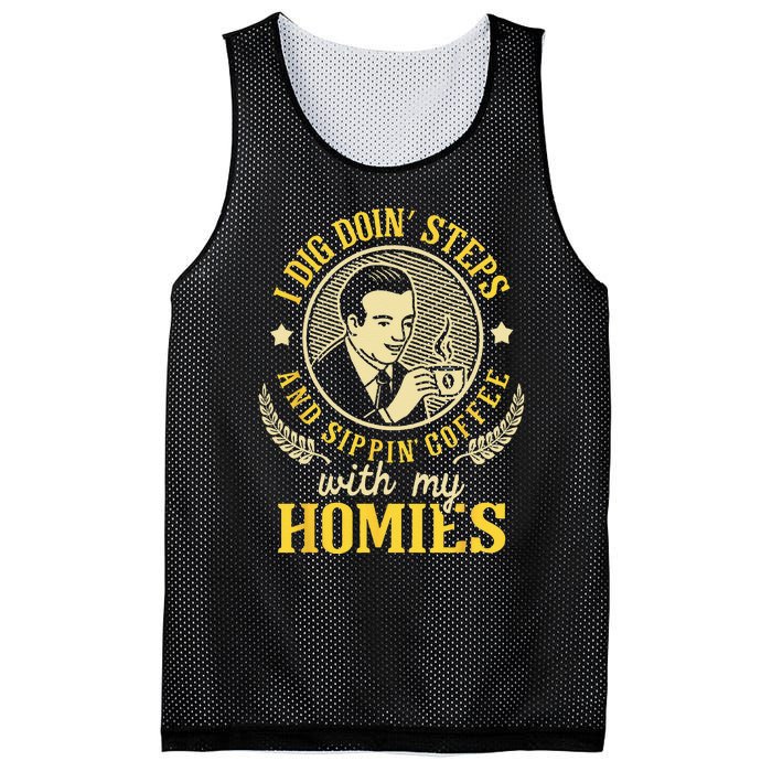 I Dig Doin Steps Sobriety Anniversary Sober AA NA Mesh Reversible Basketball Jersey Tank