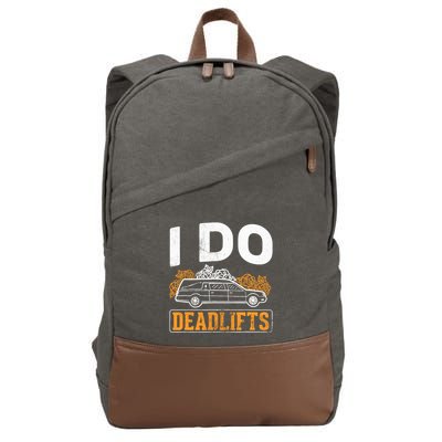 I Do Deadlifts Mortician Mortuary Funeral Director Cotton Canvas Backpack