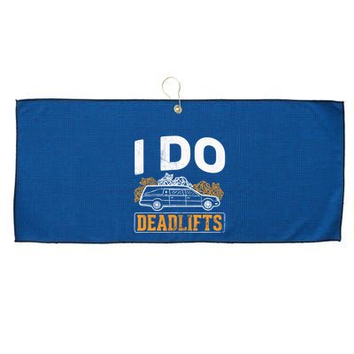 I Do Deadlifts Mortician Mortuary Funeral Director Large Microfiber Waffle Golf Towel
