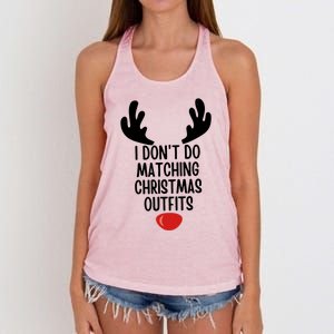 I Dont Do Matching Christmas Outfits Reindeer Christmas Gift Women's Knotted Racerback Tank