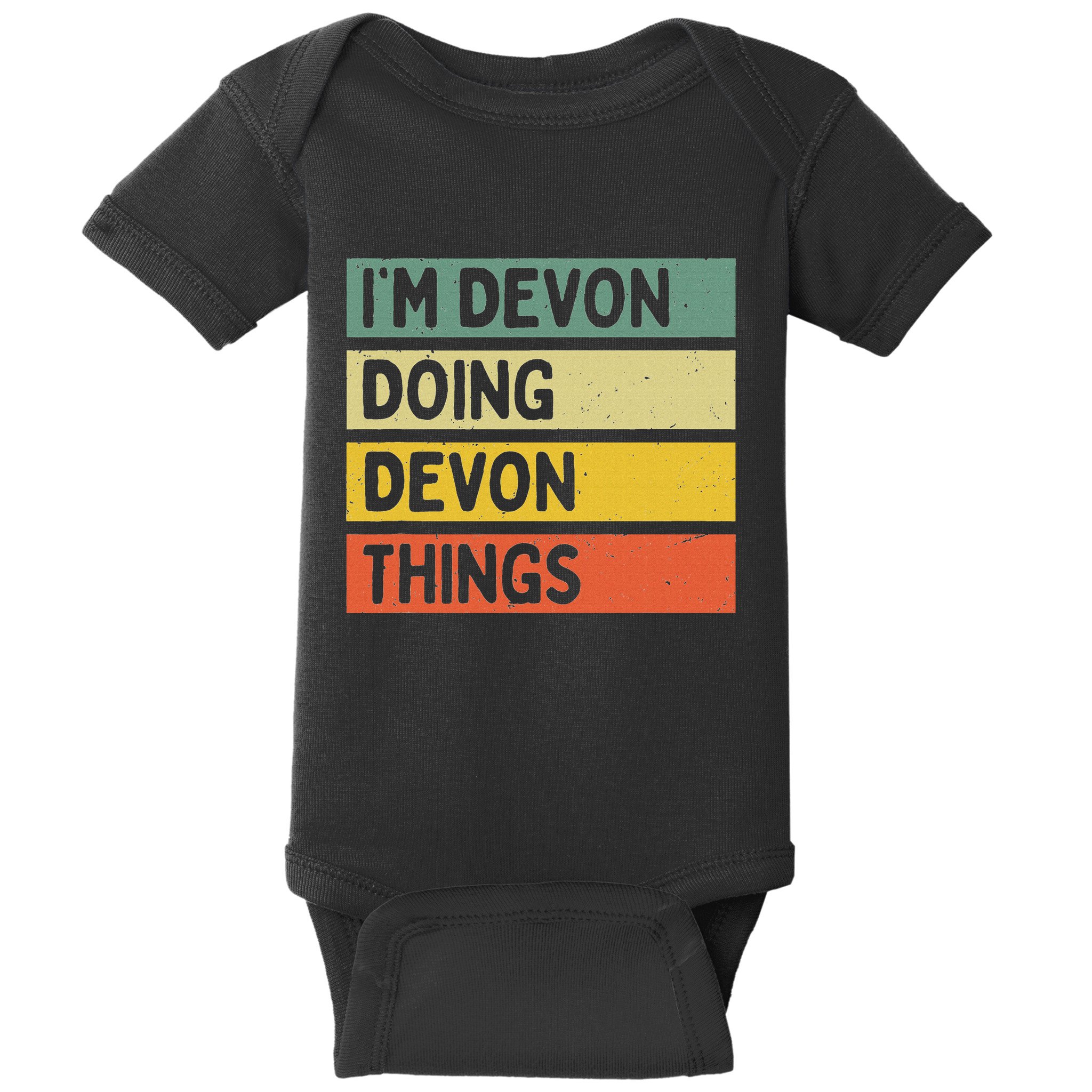 IM Devon Doing Devon Things Funny Personalized Quote Baby Bodysuit
