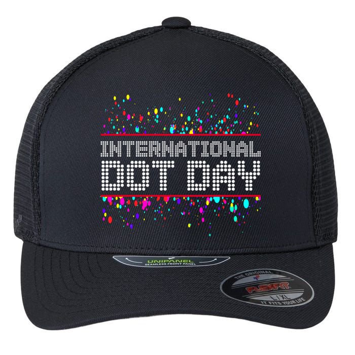 International Dot Day Dotted Logo Flexfit Unipanel Trucker Cap