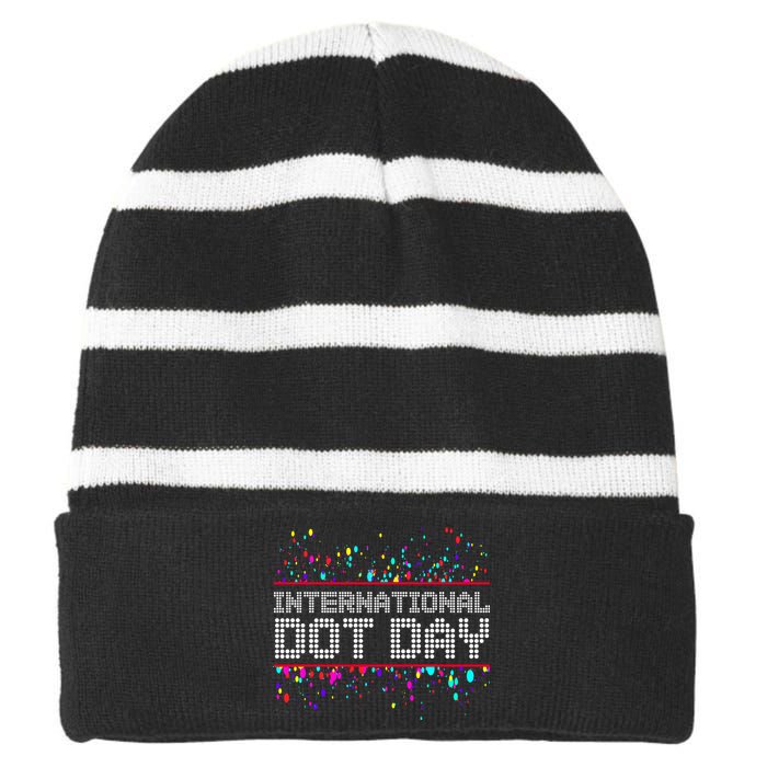 International Dot Day Dotted Logo Striped Beanie with Solid Band